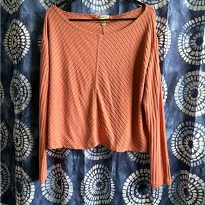 Billabong Rust Ribbed Cropped Long Sleeve